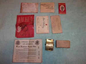 Lot of WW2 Memorabilia Papers and Cards and Belt Buckle