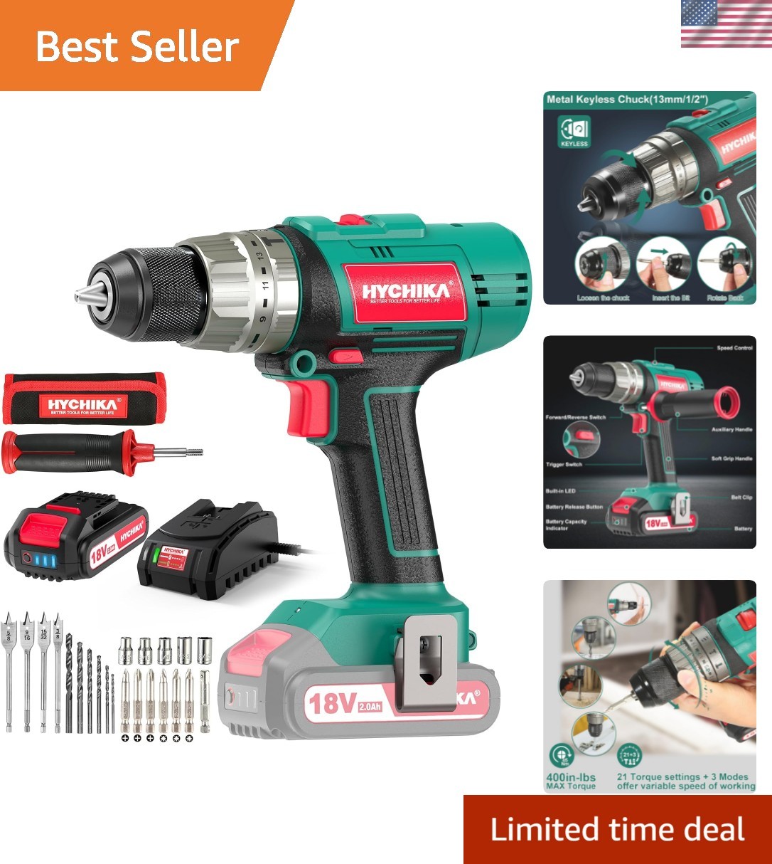 Driver - 21 Torque Settings & Led Light Included
