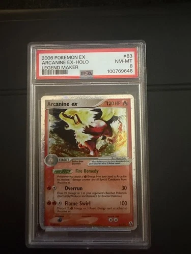 Pokemon Arcanine EX Holo - Legend Maker #83 - PSA 8 NM-MT 2006
