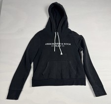 Abercrombie  Fitch Hoodie Soft A F Fleece Pocket Embroidered Black Women  s S