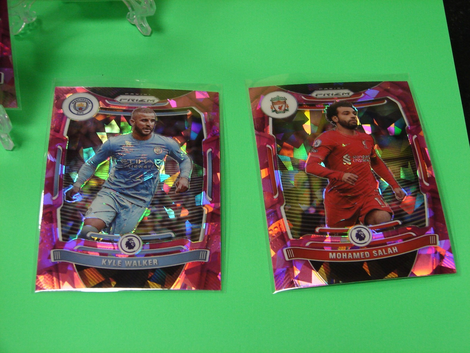 SOCCER 10 Card LOT**SALAH***2021 Panini-PRIZM-PINK ICE---REFRACTOR***Mad DOG view 2