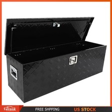 48x15x15 Black Aluminum Pickup Truck Trunk Bed Tool Box Trailer Storagelock