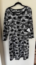Nine West Black & White Splatter Dress – Size XL (New with Tags)