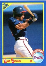 Dave Justice 1990 Score #650 Rookie Atlanta Braves