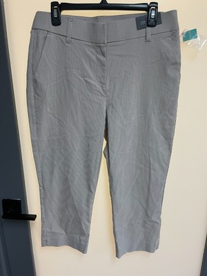 NWT Maurices Beige Plaid Mid Rise Capri Pants Size L