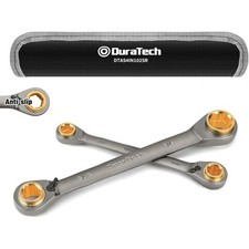 Duratech 4-in-1 Reversible Ratcheting Box Wrench Set Sae 2pc