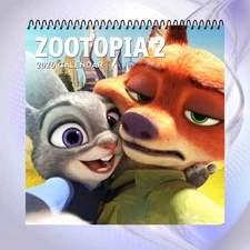 Zootopia 2 2026 Wall Calendar, Cute Disney Animal Adventure Gift for Kids