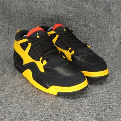 Nike Jordan 4 RM Bruce Lee Shoes Mens Size 10 Black Yellow Sneakers FQ7939-007