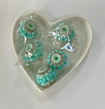 Fancy beads for beadable pens Jewelry making Crafts 5 pc Teal