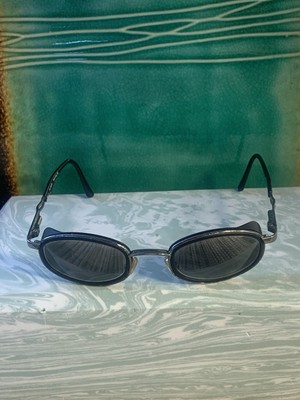 VTG MAUI JIM MJ-139-2M SUNGLASSES MAKANA MATTE BLK/SILVER GREY SMOKE LENSES 80'S