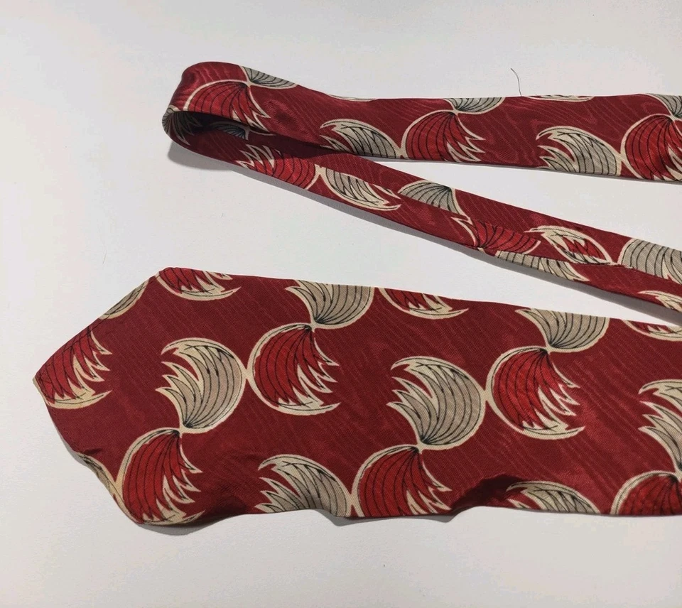 RARA Corbata Ultra De Colección 49.5" 20s 30s 40s Sin Forro Una Capa Abstracta Hecha a Mano EE. UU. Foto 4 de 4