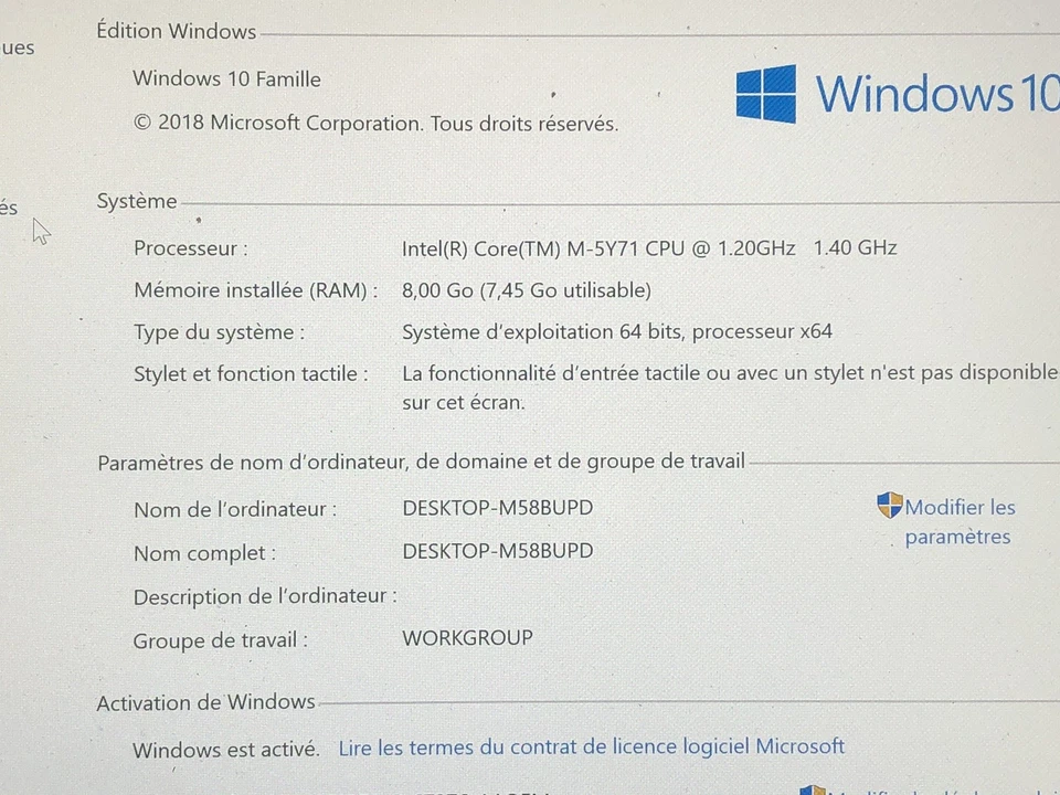 PC Portable ASUS UX305F 13,3" Intel Core M 5Y71  8Go RAM W10 256GO - Photo 2/4