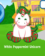 Webkinz Classic White Peppermint Unicorn Code Only Messaged Christmas