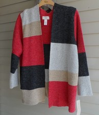 NWT ALFRED DUNNER PLUSH COLOR BLOCKING FASHIONABLE OPEN FRONT CARDIGAN 3X 83.50