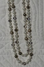 Collana bersaglio multifilo di perle finte e perline nuova con etichetta