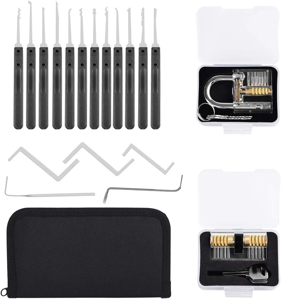 Dietrich 36 Pcs Profi Lockpicking Set 4 Transparente Schlösser Verschlusshülsen - Bild 3 von 4