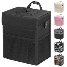 Car Trash Can with Lid, Leakproof Car Garbage Can Car Trash Bag