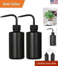 Durable 2-Pack Tattoo Wash & Watering Bottles - 250ml Black Squeeze Bottles