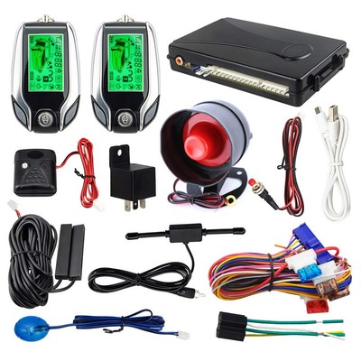 EASYGUARD EC204 2-Way Car Alarm System PKE Keyless Entry LCD Pager Remote Trunk