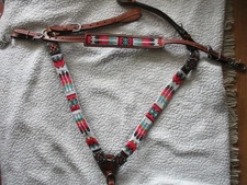 NEW SHOWMAN AZTEC SOUTHWEST BEADED BREAST COLLAR, & WITHER STRAP