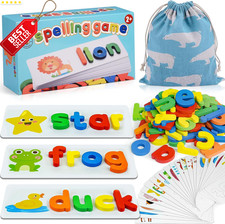 Wooden Alphabet Puzzle Flash Cards ABC Learning Toy Kids Ages 2-5 - US