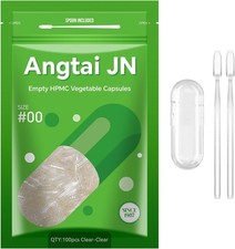 Empty Capsules, AngtaiJN 100 Count Clear Vegetarian Capsules, Size 00 DIY Pill