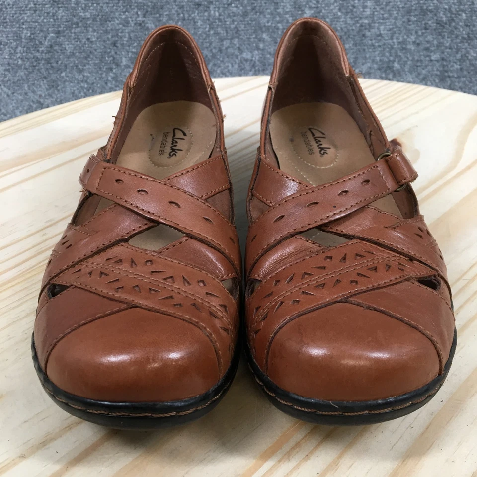 Женские кожаные повседневные туфли Clarks Bendables 8,5 M коричневые Ashland Spin Mary Jane - Изображение 4 из 4