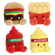 Aurora Plush Palm Pals - SET OF 4 FOOD Frenchy Fries, Charles, Tommy Newton