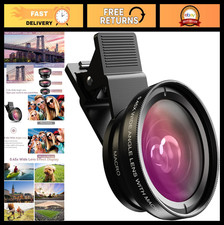 2-in-1 Phone Camera Lens Kit - 12.5X Macro  0.45X Wide Angle Clip-on Lens for i