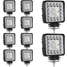 LED Work Lights, 4 Inch Tractor Bumper LED Pods Lights 123W Square 12V 24V Sp...