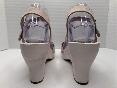 Swedish Hasbeens Platform Clog Wedge T-Strap Sandals P118 - Picture 3 of 21