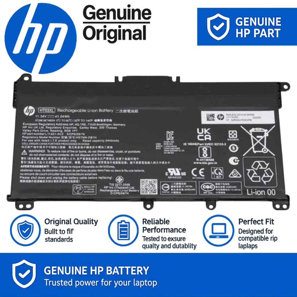 Genuine Original HP Battery 41Wh 11.4V 3-Cells Li-Ion OEM - Image 1 of 3