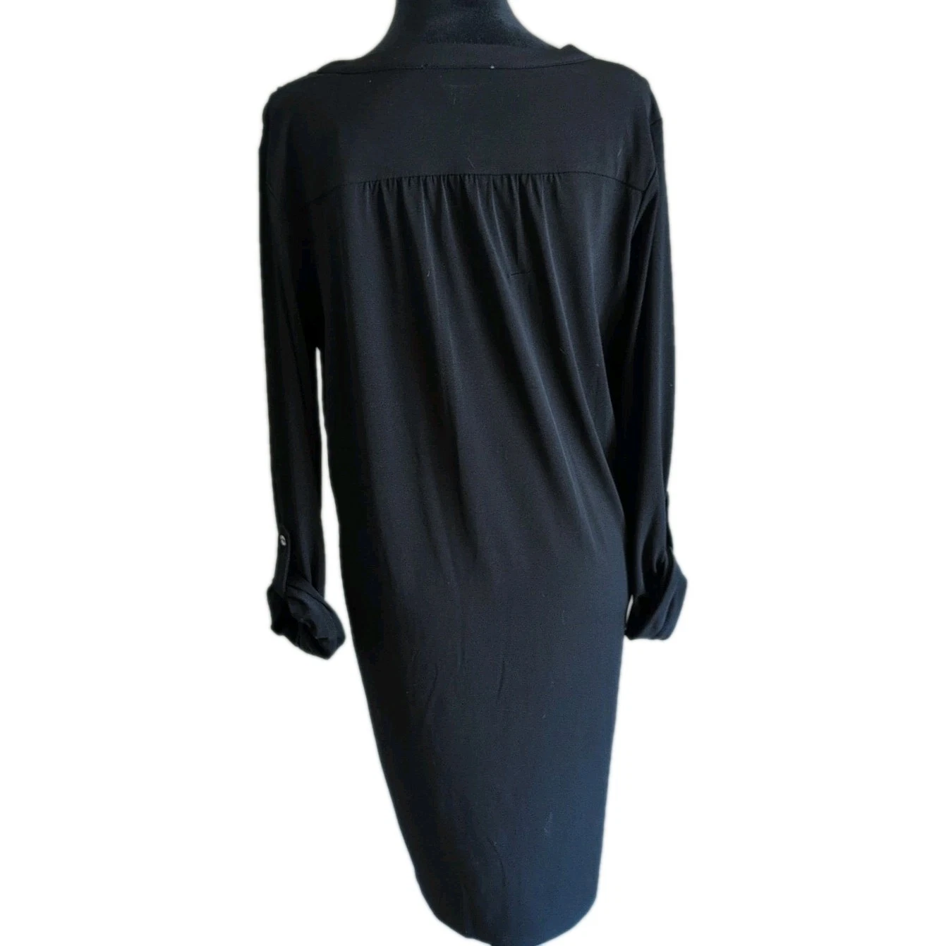 Abito nero casual elasticizzato taglia L Michael Kors con incrocio incrociato catena argento us intime ottimeioni