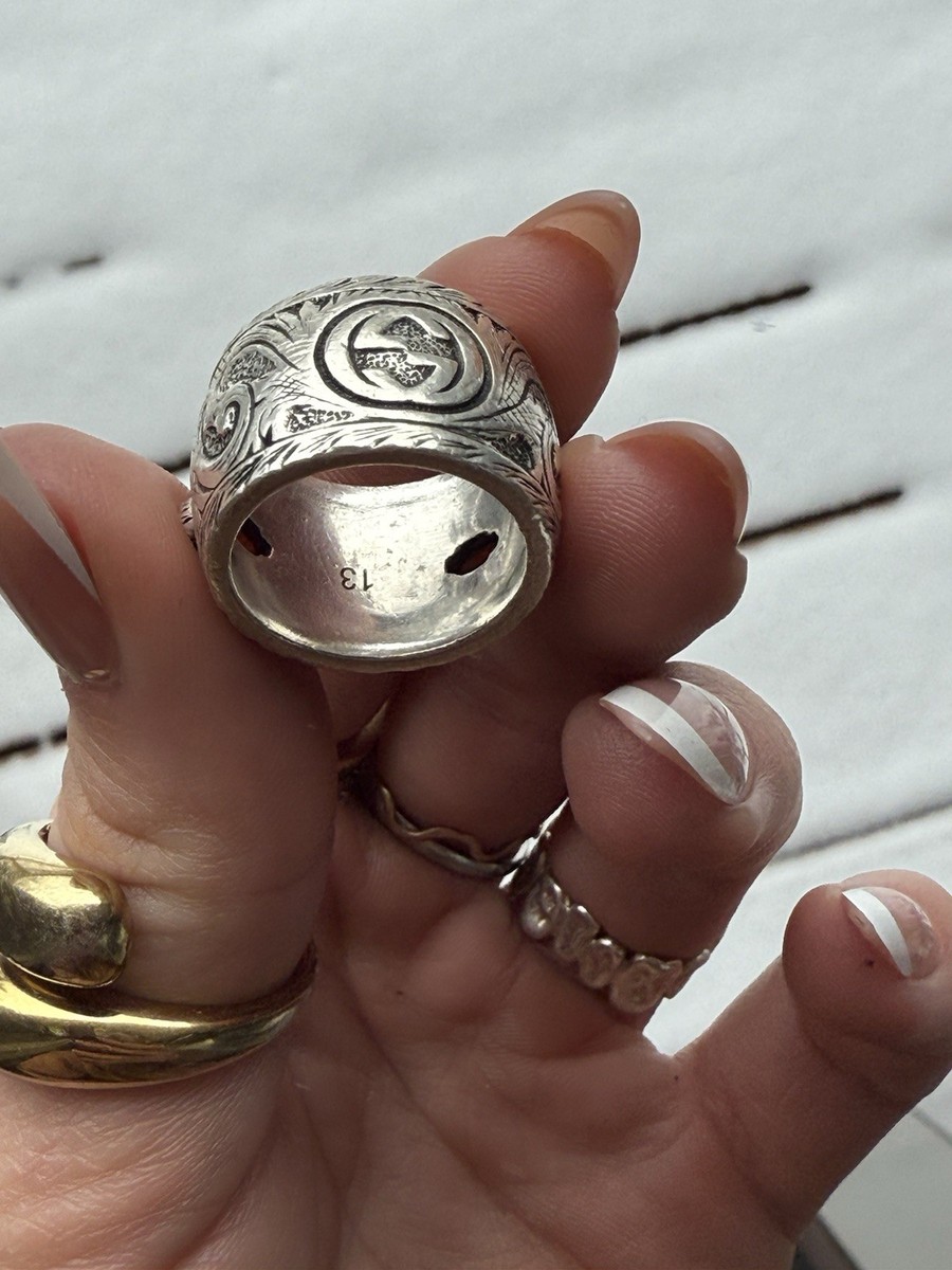 Gucci Feline Ring W/ Orange Crystals Size 7 Sterling | eBay
