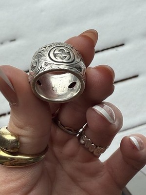 Gucci Feline Ring W/ Orange Crystals Size 7 Sterling | eBay