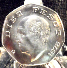 CIRCULATED 1976 10 PESOS MEXICAN COIN(81619)#1
