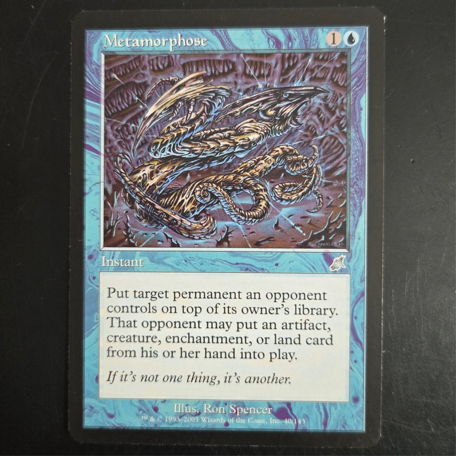 MTG Metamorphose Scourge SCG 40 Uncommon Blue Instant Put Card on Library LP