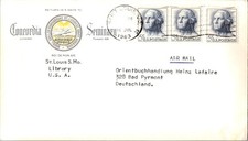 Par de bobinas y bobinas Prominent Americans 5c Washington 1963 Saint Louis, Mo. Airma