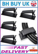 10 x SELF ADHESIVE CABLE TIDY CLIPS, WIRE, STICK DOWN, COMPUTER, LAPTOP, CHARGER