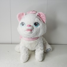 Disney Store Marie Aristocats Plush Stuffed Animal White Pink Bow Cat 10.5" Tall