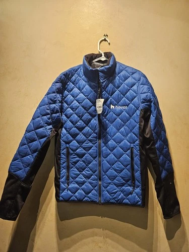 T458) Trimark Mens Medium Blue Rougemont Hybrid Insulated Jacket w/ Houzz Logo - product listing photo