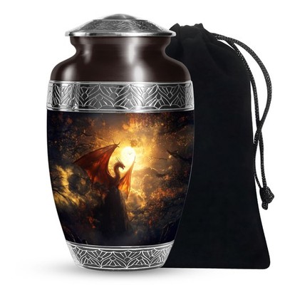 Ancient Dragon Memorial Urns for Human Ashes Adult Women, Unique Urn (10 Inch)