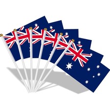 Australien Flaggen 30 St&uuml;ck, Hand gehalten, Party Deko, 21x14cm, Polyester
