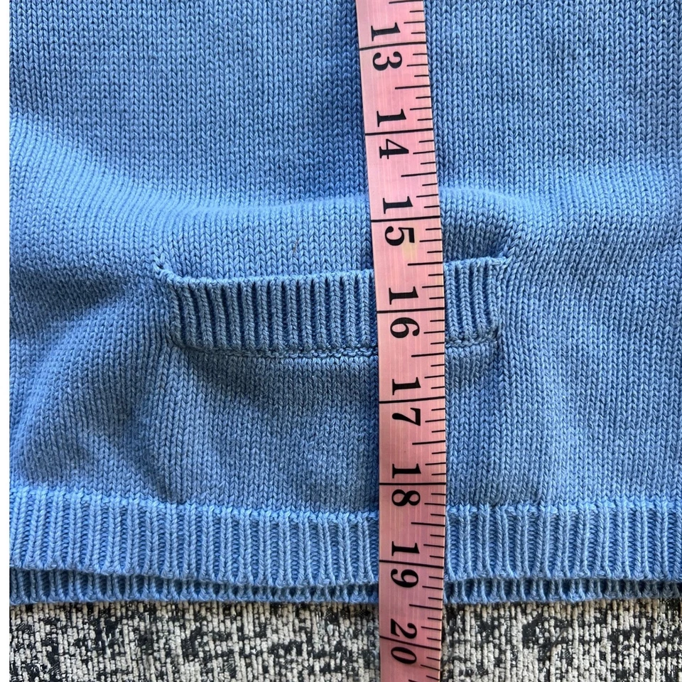 Cárdigan Top Liz Claiborne LIZWEAR Azul Algodón Tejido Manga Corta Cuello Foto 4 de 4