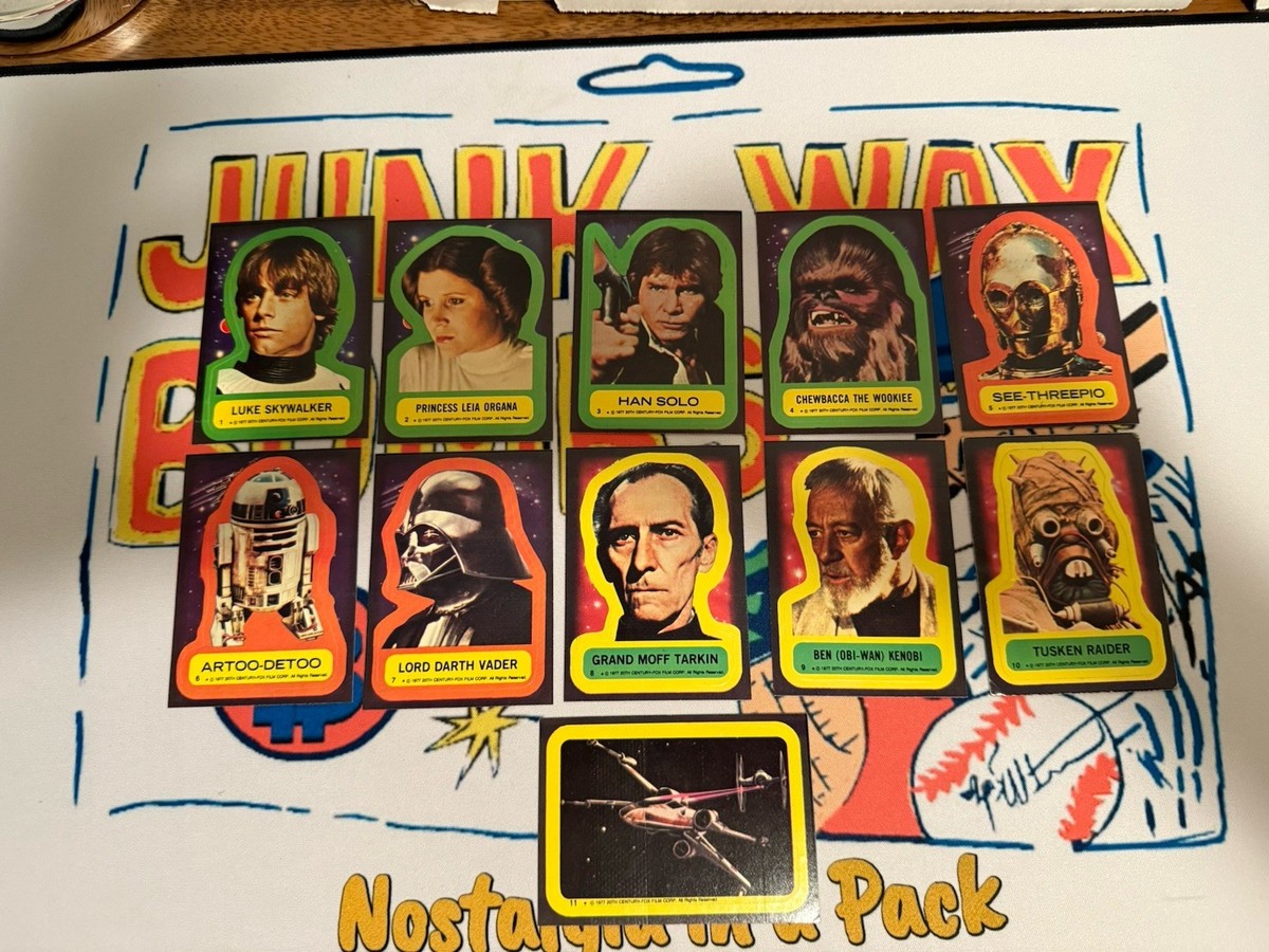 NEW Unused 1977 Star Wars Topps Series 1 Blue Complete Sticker Set