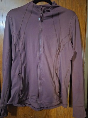 90 Degree by Reflex Womens Full Zip Jacket Maroon Long Sleeves Thumb Holes