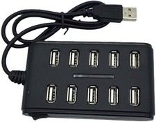 10 Port Hub USB 2.0 High Speed Multiple Splitter Adapter Extension Cable for ...