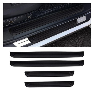 4PCS Car Door Threshold Protection, Sill Plate 23.03×1.87inch, Black 