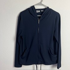 Jacqueline Ferrar Women's M Designer Full Zip Hoodie Drawstring Athleisure