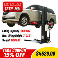 7000lbs Single Post Lift 110v Hydraulic Portable Lift Single Post Auto Lift